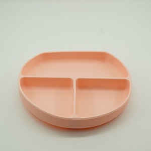 Set 8 piese diversificare bebelusi si copii din silicon Flippy, baveta, farfurie compartimentata cu ventuza, bol cu ventuza, tacamuri din lemn si silicon, cana pentru gustari, fara alergeni, roz - Img 7