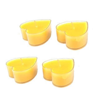 Set 9 Lumanari in Forma de Inima, Flippy, pentru Ziua Indragostitilor, Aroma de Citrice, Ardere 3.5 h, din Parafina, 4 x 2 cm, Galben - Img 5