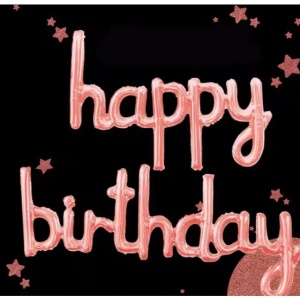 Set Baloane din Folie Metalizata, Flippy, Model Happy Birthday, 45x85 cm, 45x124cm, Baloane Party, Ambalaj Individual, Pai Inclus, Umflare cu Aer sau Heliu, Roz Pal - Img 6