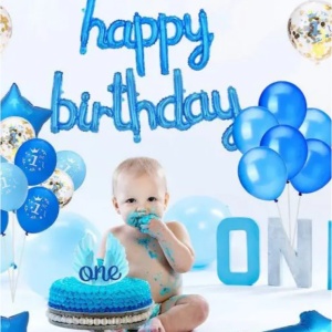 Set Baloane din Folie Metalizata, Flippy, Model Happy Birthday, 45x85 cm, 45x124cm, Baloane Party, Ambalaj Individual, Pai Inclus, Umflare cu Aer sau Heliu, Albastru - Img 6