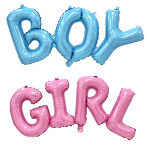 Set Baloane din Folie Metalizată, Flippy, Model Scris Girl, 43x106.5 cm, Tematica Baby Shower, Baloane Party, Ambalaj Individual, Pai Inclus, Umflare cu Aer sau Heliu, Roz - Img 3
