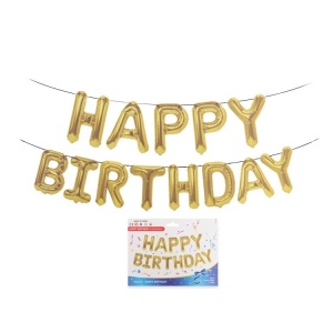 Set baloane folie Flippy, Happy Birthday, 40 cm, auriu - Img 2