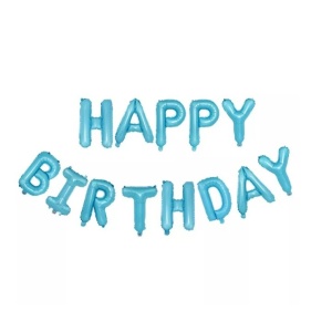 Set baloane folie Flippy, Happy Birthday, 40 cm, baby blue - Img 1