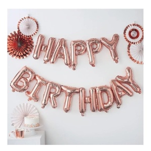 Set baloane folie Flippy, Happy Birthday, 40 cm, rose gold - Img 3