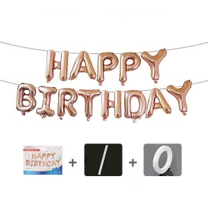 Set baloane folie Flippy, Happy Birthday, 40 cm, rose gold - Img 2
