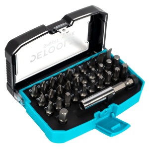 Set biti Detoolz, 32 de piese, cu prelungitor magnetic, material Cr-V - Img 3