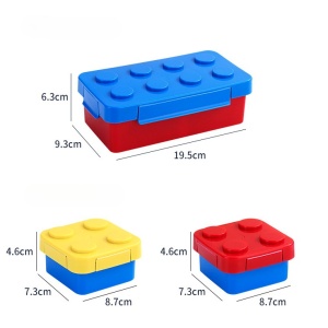 Set caserole pentru pranz interactive, Flippy, cuburi de construit, plastic, multicolor - Img 5