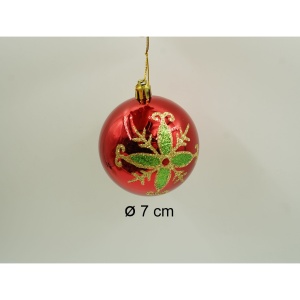 Set de 24 ornamente de brad, Flippy, de tip Glob, Rosu/ Auriu, cu ø de 7 cm, din plastic, cu finisaj sclipitor , cutie 16 cm lungime x 36 cm inaltime x 16 cm adancime - Img 6
