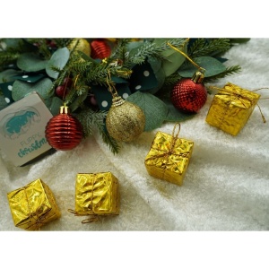 Set de 35 ornamente de brad, Flippy, de tip Glob, Rosu/ Auriu, din polistiren, cu finisaj sclipitor , cutie 11 cm adancime x 19 cm inaltime x 11 cm lungime) - Img 7