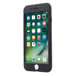 Set Husa si Folie de Protectie, Flippy, Compatibila cu Apple iPhone X, Full Cover 360°, Plastic + Sticla, Negru - Img 2