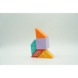 Set inteligent de constructie cu piese magnetice, Flippy, 6 piese, pentru copii, +3 ani, multicolor - Img 6
