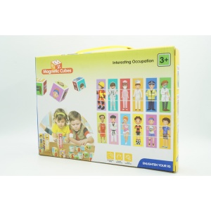 Set inteligent de cuburi magnetice pentru copii, 6 piese, cutie depozitare, puzzle joburi, +3 ani, multicolor - Img 3