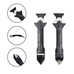 Set Racleta pentru Indepartare Adeziv, Racleta pentru Silicon si Lipici, 5 Capete din silicon, Dimensiune Inchisa 18.8 x 4 x 2.8 cm, Metal, Negru - Img 7