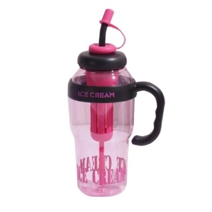 Sticla de Apa, Flippy, Termica, Mentinere 6 Ore, 1400 mL, cu Pai si Capac, PP si Silicon, cu Maner Negru, 25.5x7.5 cm, Roz - Img 7