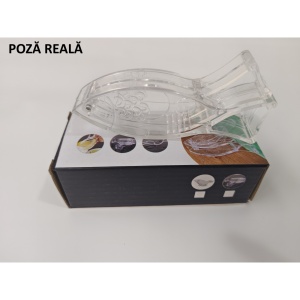 Storcator de Citrice Manual, Flippy, Rezistente, Usor de Folosit si Depozitat, Durabil, Calitativ, 12x5.2 cm, Model Peste, Transparent - Img 12