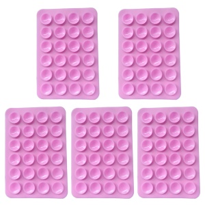 Suport Adeziv Universal, Flippy, pentru Telefon/Tableta, cu 24 Ventuze, potrivit pentru Tik-Tok/Selfie/Vizionare Video, din Silicon, 8 x 5.5 x 1 cm, Roz - Img 3