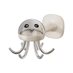 Suport Cuier pentru Perete, Flippy, Model Caracatita, Adeziv, 10 x 8.5 cm, 6 Brate, Crem - Img 1