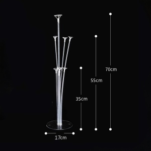Suport pentru Baloane, Flippy, cu Trei Straturi, pentru 7 Baloane, 70 cm, Transparent - Img 2