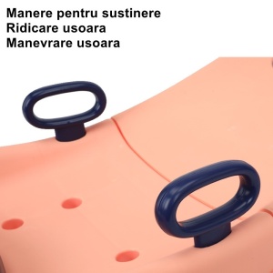 Suport Pliabil pentru Spalat Parul Flippy, Pentru Copii, 0 - 16 ani, cu Picioare Antialunecare, Material Polipropilena, Suport Cap Reglabil, cu Manere, 82 x 40 x 28 cm, Roz pal - Img 6