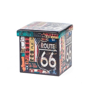 Taburet Design Route 66, multicolor, 38x38x37.5 cm - Img 2