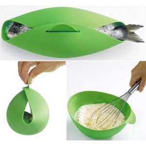 Tava de Copt pentru Cuptor, Flippy, pentru Paine, Peste, Legume, din Silicon, Pliabila, Multifunctionala, Forma pentru Preparare si Gatiere, 24.5x9 cm, Verde - Img 8