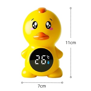 Termometru Electronic LED pentru Baie, Plutitor, Rezistent la apă, IPX7, Multifunctional, 3 Trepte de Temperatura, Model Ratusca, 12x7cm, Galben - Img 8