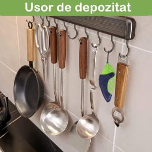 Tocator manual pentru ierburi Flippy, instrument de curatat frunze, tocator, margini ascutie, 9 gauri de diferite dimensiuni, multifunctional, material otel inoxidabil, rezistent la rugina, 14 x 5.5 cm, verde - Img 2
