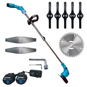 Trimmer (motocoasa electrica ) BROMAN , 2 acumulatori 24 V, 8 accesorii incluse - Img 1