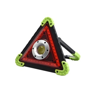 Triunghi Multifunctional de Avertizare, Flippy, Lanterna LED, Impermeabil IP65, 800 lm, 2 x AA, Functie Incarcare Telefon, USB si Micro USB, COB 33, Verde - Img 1
