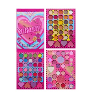 Trusa de Machiaj, KEVIN & COCO, Mean Girl Heart, Fard de Pleoape, Iluminator, Blush Cremos, 96 culori, 21 x 15.7 x 2.4 cm - Img 3