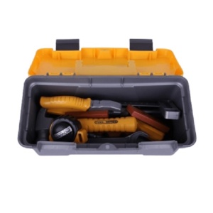 Trusa Scule si Unelte de Jucarie pentru Copii, Flippy, 19 Piese Material Plastic, Interactiv, +3 Ani, 27.5x15.5x13 cm, Gri/Portocaliu - Img 4