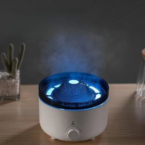 Umidificator de tip vulcan, Flippy, cu aromaterapie, cu telecomanda, 560 ml, model V21A, alb - Img 3