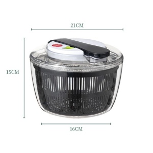 Uscator Manual pentru Salata si Verdeturi, Flippy, Plastic, 16x15x21 cm, Capacitate 3L, Negru - Img 9