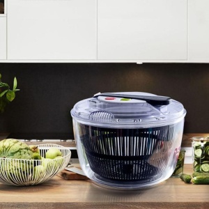 Uscator Manual pentru Salata si Verdeturi, Flippy, Plastic, 20x20x25 cm, Capacitate 5L, Negru - Img 8