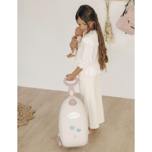 Valiza multifunctionala pentru papusi Smoby Baby Nurse 3 in 1 maro - Img 7
