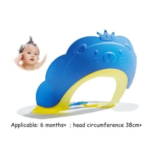 Viziera de Protectie Baie Pentru Copii, Fippy, Model Coronita Leu, Dimensiune ajustabila, Durabil, Usor de curatat, Impotriva Samponului, pentru Ochi si Urechi, TPE+PP, 21x20.5 cm, Albastru - Img 3