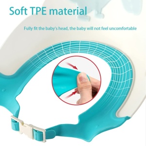 Viziera de Protectie Baie Pentru Copii, Fippy, Model Hipopotam, Dimensiune ajustabila, Durabil, Usor de curatat, Impotriva Samponului, pentru Ochi si Urechi, TPE+PP, 22x21 cm, Albastru - Img 2
