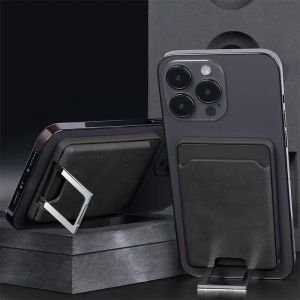 Accesoriu pentru telefon 3 in 1 Flippy, incarcator Wirelles Magsafe, portofel si suport, negru - Img 4