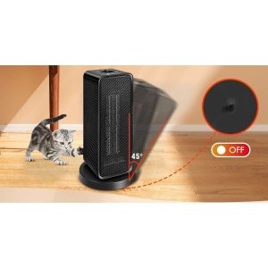 Aeroterma / Radiator Flippy, 1200 W, 2 trepte de putere, termostat reglabil, Negru - Img 4