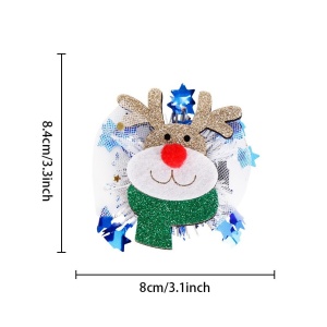 Agrafa de Par, Flippy, Tema Craciun, Model Ren, din Panza, 8.4 x 8 cm, Multicolor - Img 2