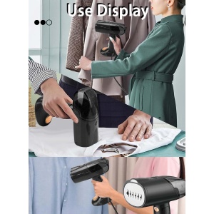 Aparat de Calcat Vertical Portabil cu Abur, Flippy, Putere 1500W, Rezervor Detasabil de 138ml, Priza, Functie Anti Calcar si Auto Curatare, Pliabil, cu Perie, 20x10.5x8 cm, Negru - Img 6