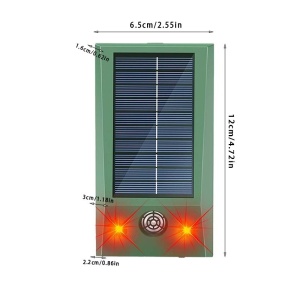 Aparat Solar LED cu Ultrasunete, Flippy, Repelent pentru Animale Mari si Mici, Lumina Rosie si Alba, Anti Rozatoare, Anti Insecte, Frecventa 9-36.5KHZ, 12 X 6.5 cm, Verde - Img 5
