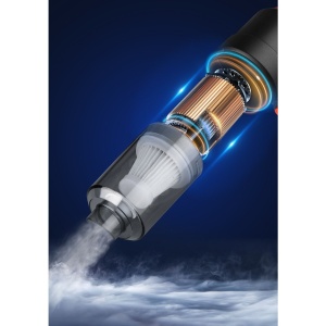 Aspirator Portabil fara Fir, Flippy, Tip Pistol 2 in 1, Suflare si Aspirare, Incarcare USB, Pentru Casa si Masina, Autonomie 30 min, Negru - Img 4