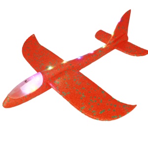 Avion Planor cu Pilot, Flippy, Din Polistiren, Cu Lumini pe Toata Lungimea, 47 cm, Rosu - Img 2