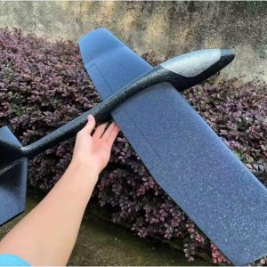 Avion Zburator, Flippy, Tip Planor, 83 cm Lungime, +3 Ani, din Polistiren, Aruncare 10 - 30 m, Negru - Img 6
