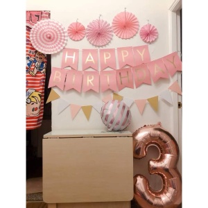 Balon din Folie Metalizata Flippy, Figurina Cifra, Tema Aniversare 40 cm, Ambalaj Individual, Pai inclus, Umflare cu Aer sau Heliu, Rose Gold, Cifra 3 - Img 6