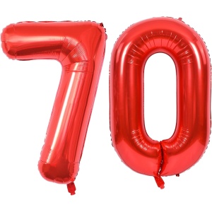 Balon din Folie Metalizata Flippy, Figurina Cifra, Tema Aniversare 80 cm, Ambalaj Individual, Pai inclus, Umflare cu Aer sau Heliu, Rosu, Cifra 0 - Img 3