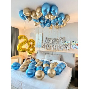 Balon din Folie Metalizata Flippy, Figurina Cifra, Tema Aniversare 80 cm, Ambalaj Individual, Pai inclus, Umflare cu Aer sau Heliu, Auriu, Cifra 2 - Img 8