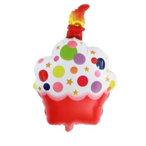 Balon din Folie Metalizata, Flippy, Figurine Dulciuri, Model 2, Tematica Prajitura Aniversara, 68x44 cm, Ambalaj Individual, Pai Inclus, Umflare cu Aer sau Heliu, Multicolor - Img 1