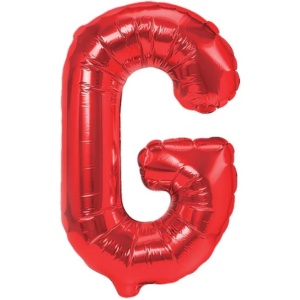 Balon Folie Metalizata Litera G, Flippy, 40 cm, Umflati cu Heliu sau Aer, Ambalaj Individual, Pai inclus, Rosu - Img 1